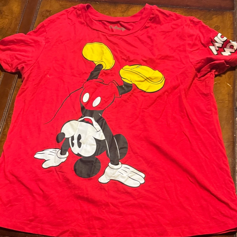 Disney Red and Yellow Mickey Mouse T-Shirt
